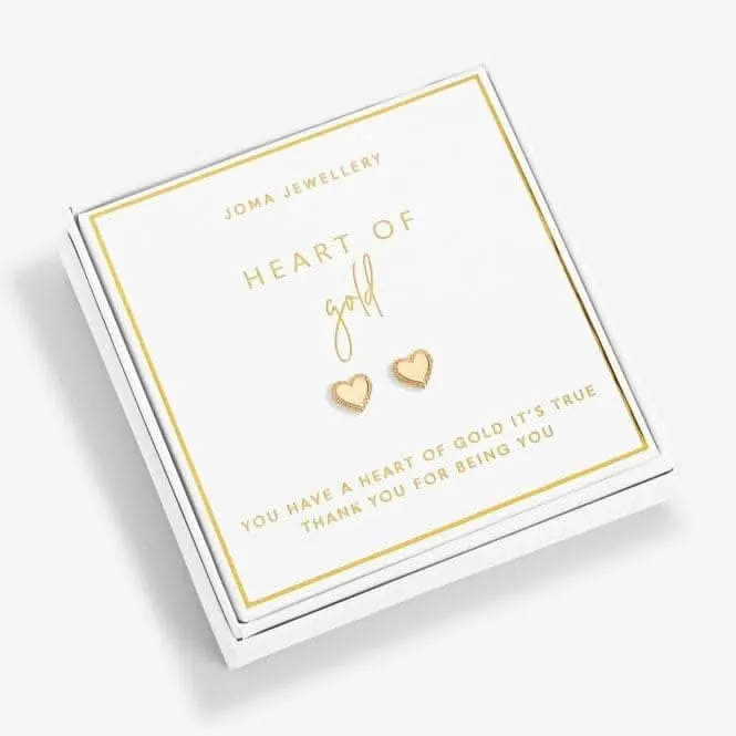 Beautifully Boxed Heart Of Gold Gold Box Earrings 6239