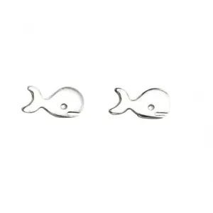 Beginnings Sterling Silver A997 Whale Stud Earrings