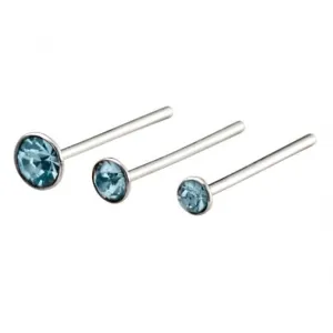 Beginnings Sterling Silver Aqua Nose Nose Stud T152A