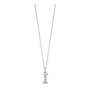 Beginnings Sterling Silver Art Deco Initial I Cubic Zirconia Pendant P4731C