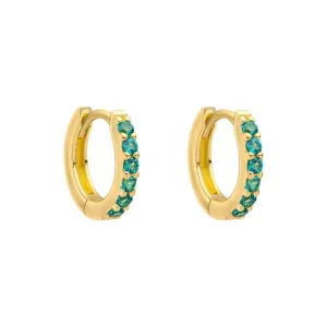 Beginnings Sterling Silver Green Nano Crystal Green Earrings E6465G