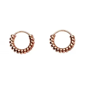 Beginnings Sterling Silver H240 Rose Gold Plate Coil Hoop Earrings