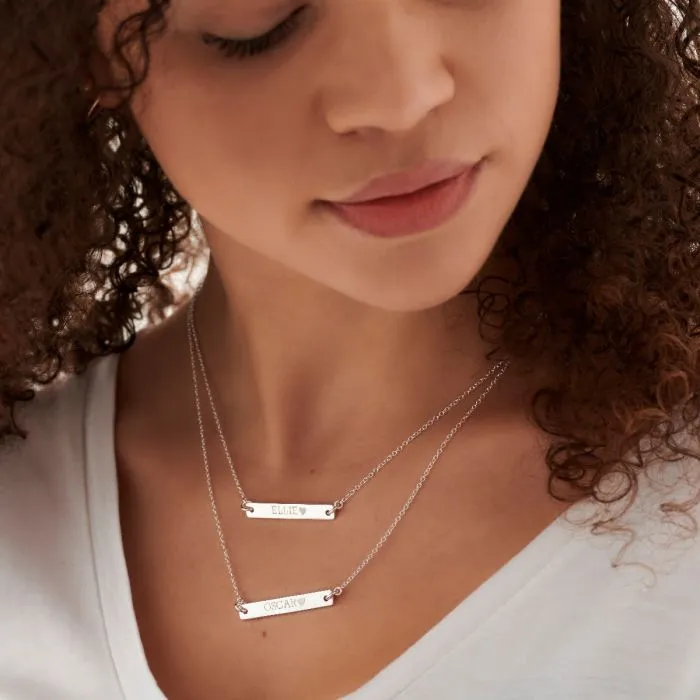 Beginnings Sterling Silver Id Bar 42 5cm Necklace N4044
