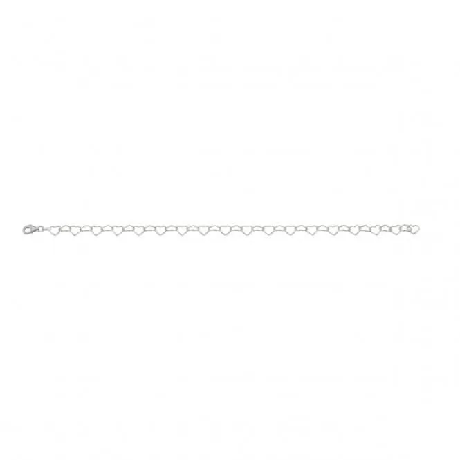 Beginnings Sterling Silver Linked Heart Ankle Chain K199