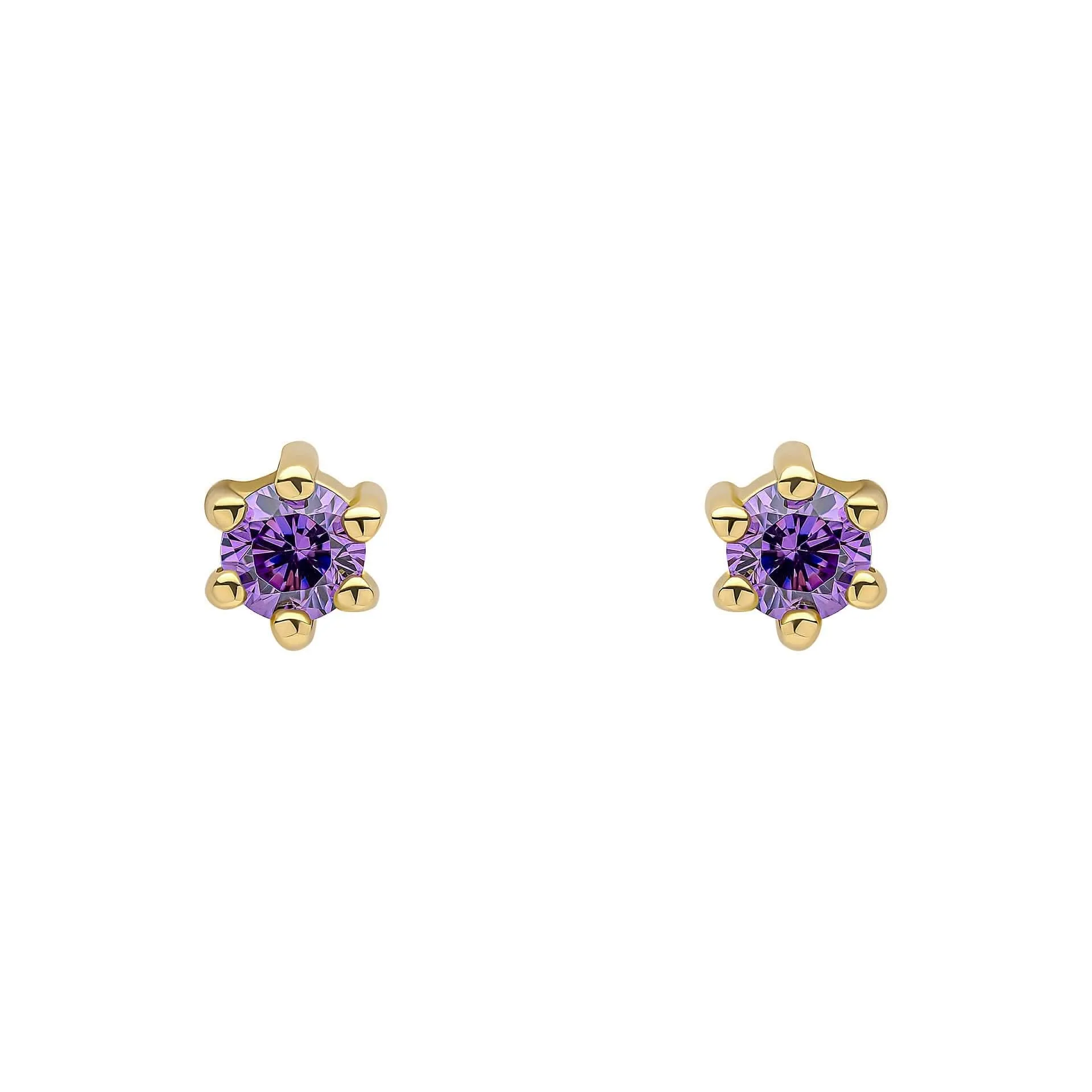 Beginnings Sterling Silver Purple Cubic Zirconia Amethyst Earrings E6468M