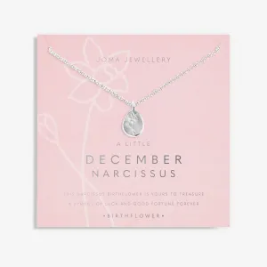 Birth Flower A Little December Narcissus Silver Plated Necklace 7470
