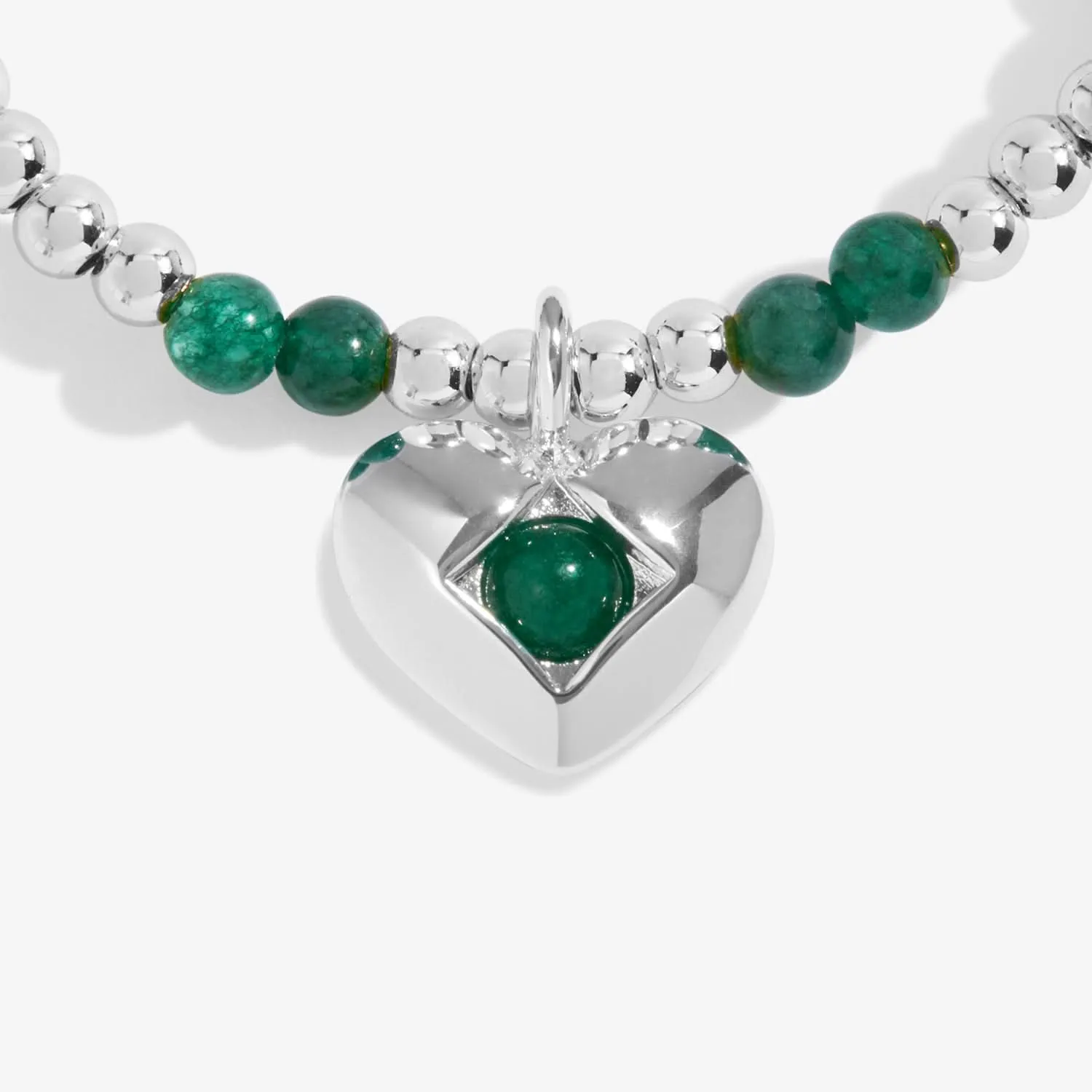Birthstone A Little May Green Agate Silver Plated Bracelet 8319