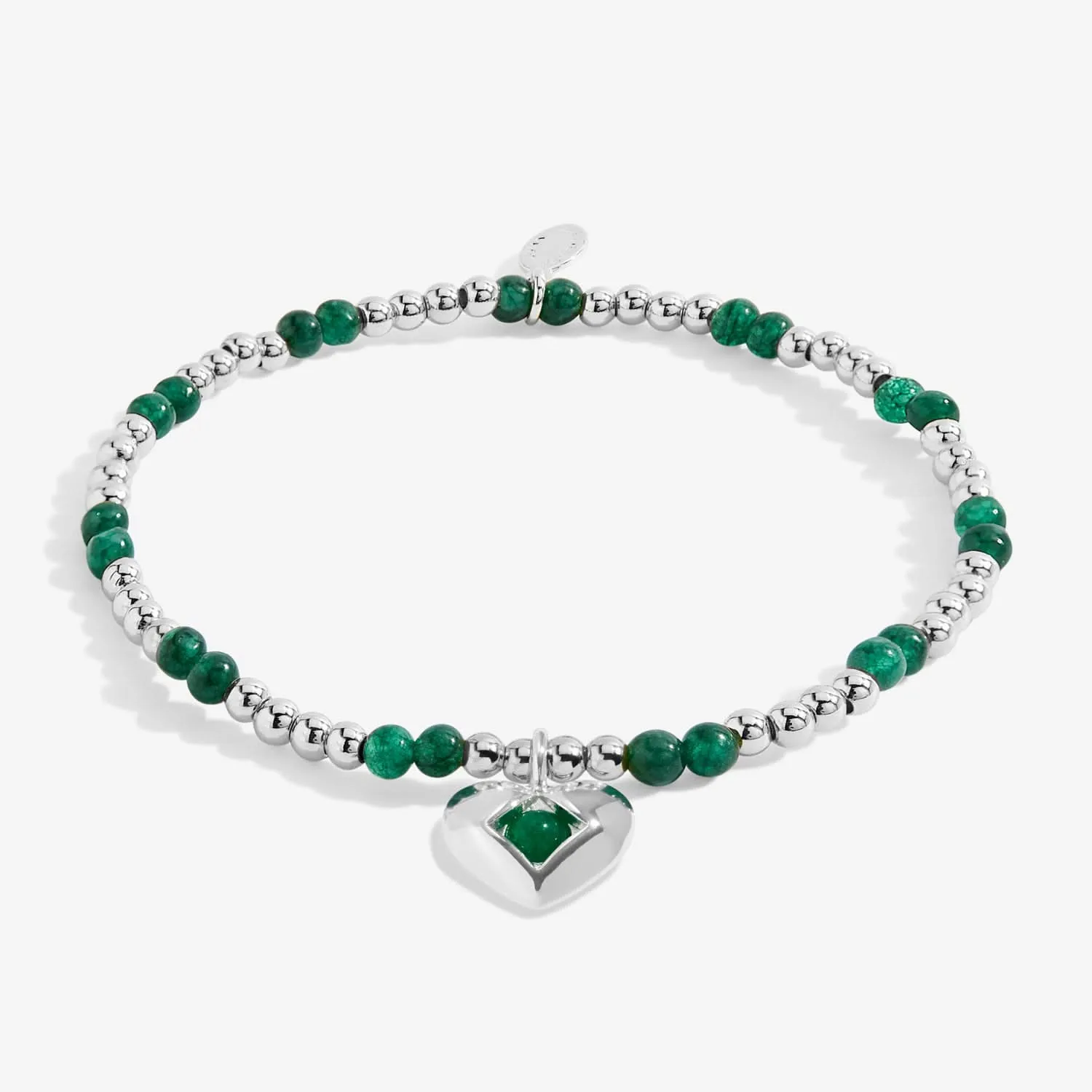 Birthstone A Little May Green Agate Silver Plated Bracelet 8319