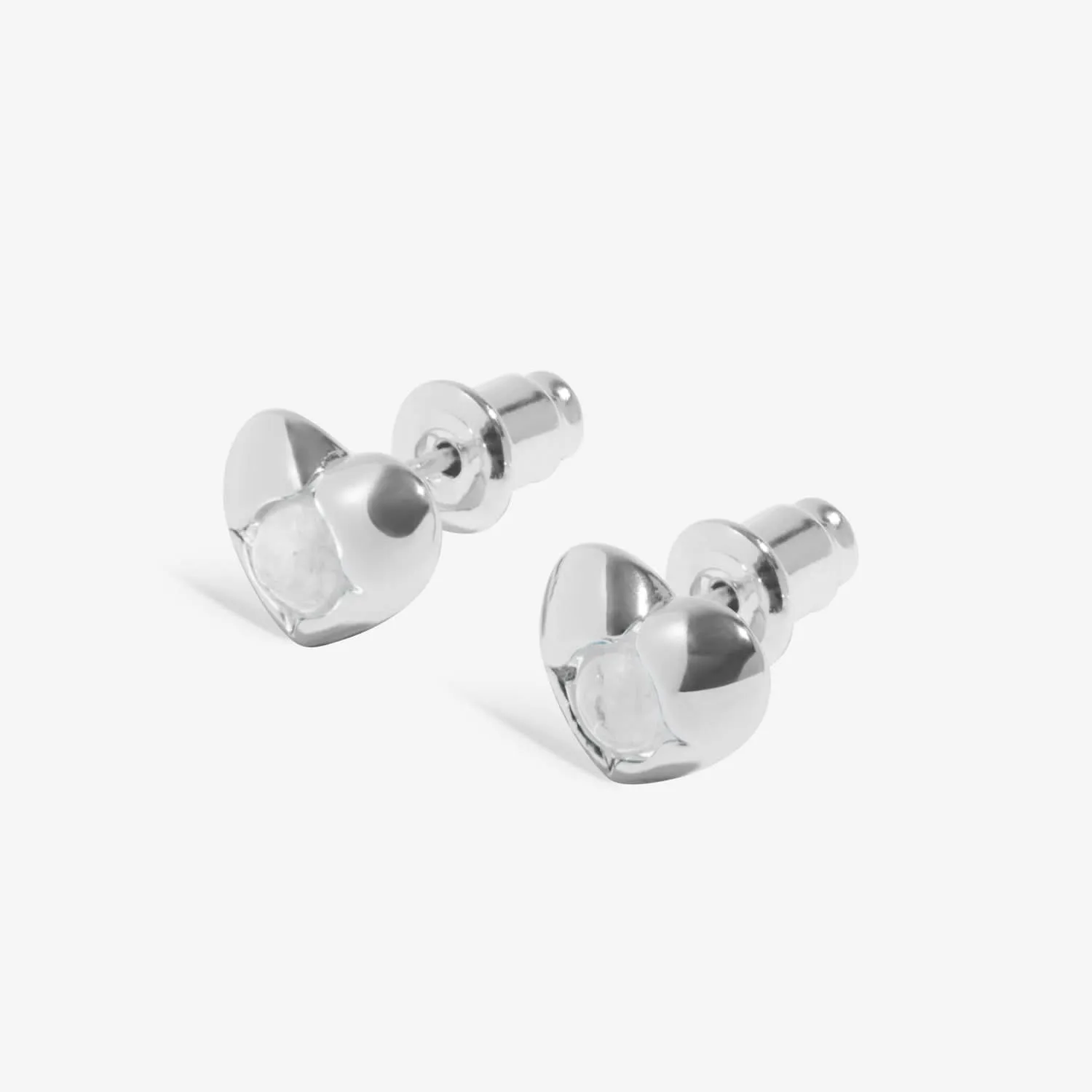 Birthstone April Rock Crystal Silver Plated Earrings 8390