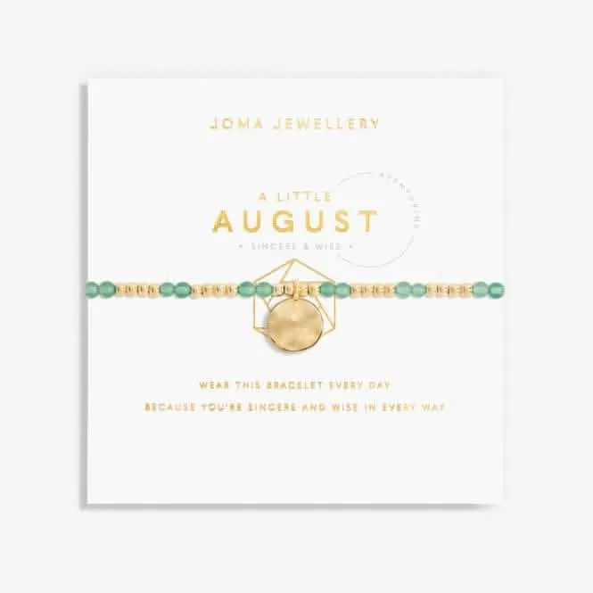 Birthstone August Aventurine Gold 17.5cm Stretch Bracelet 6139