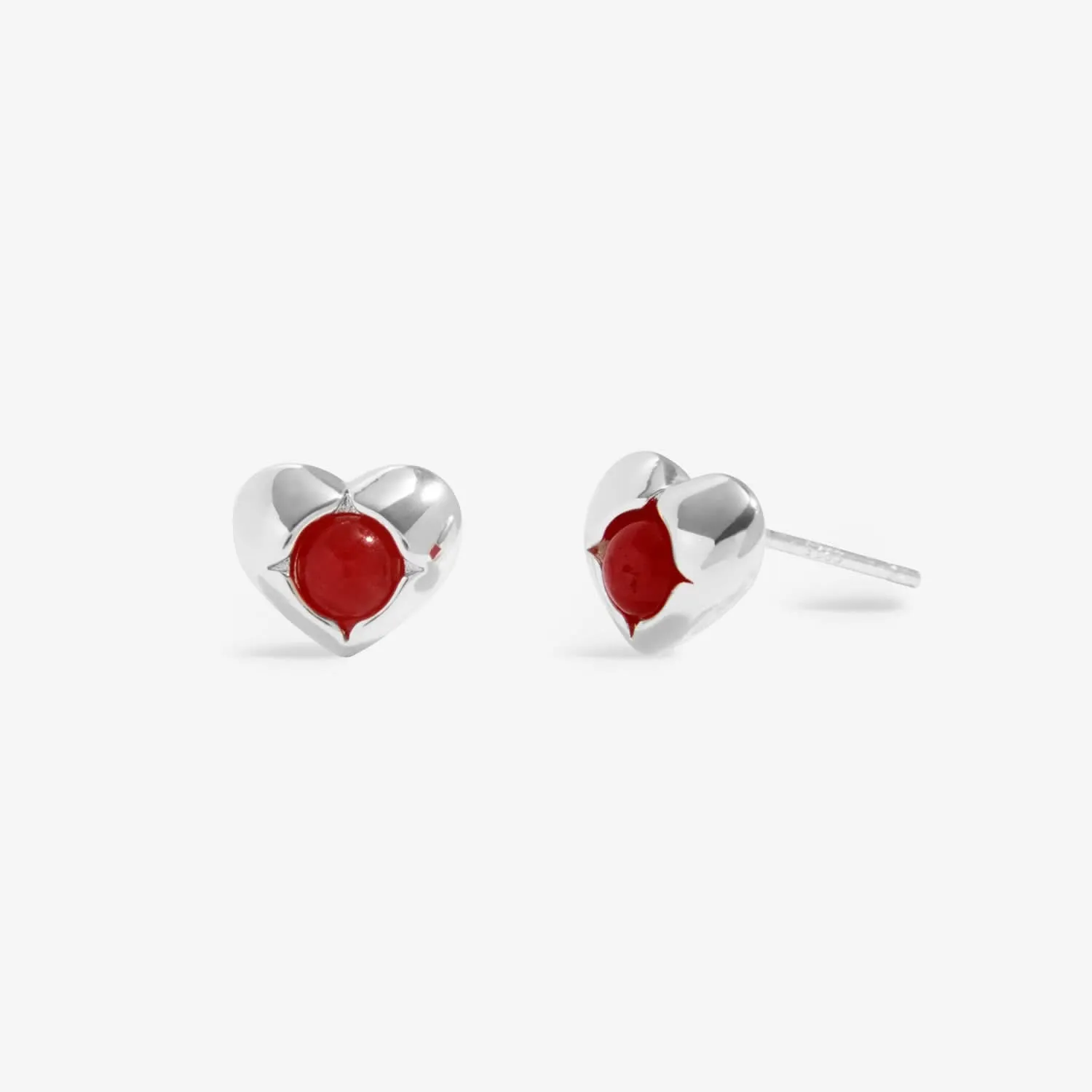 Birthstone January Garnet Silver Plated Earrings 8387