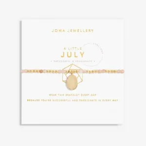 Birthstone July Sunstone Gold 17.5cm Stretch Bracelet 6138