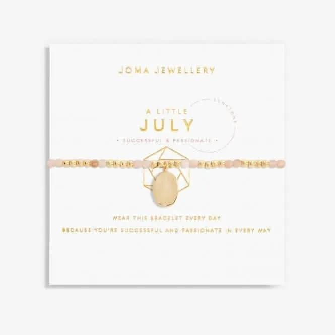 Birthstone July Sunstone Gold 17.5cm Stretch Bracelet 6138