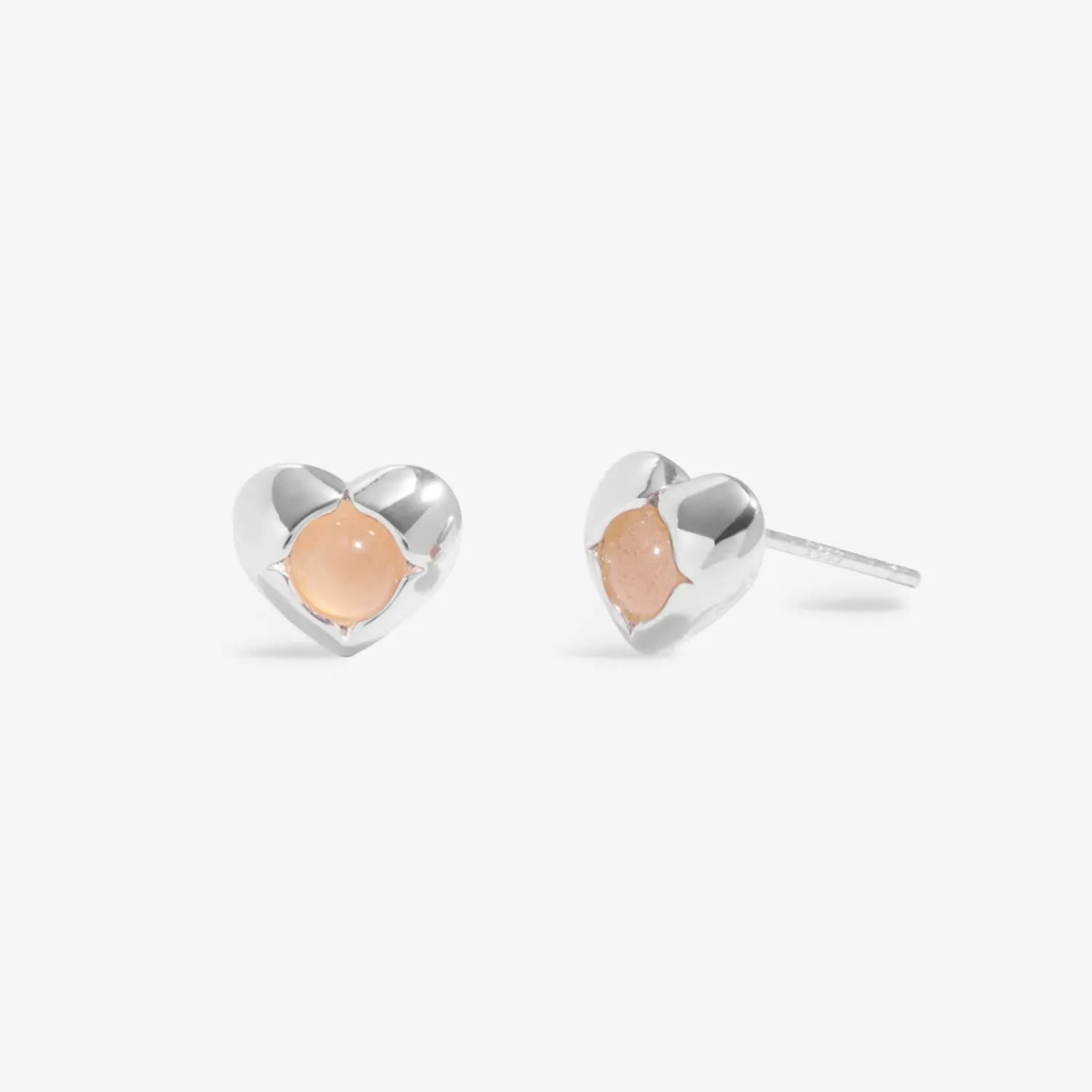 Birthstone July Sunstone Silver Plated Earrings 8393