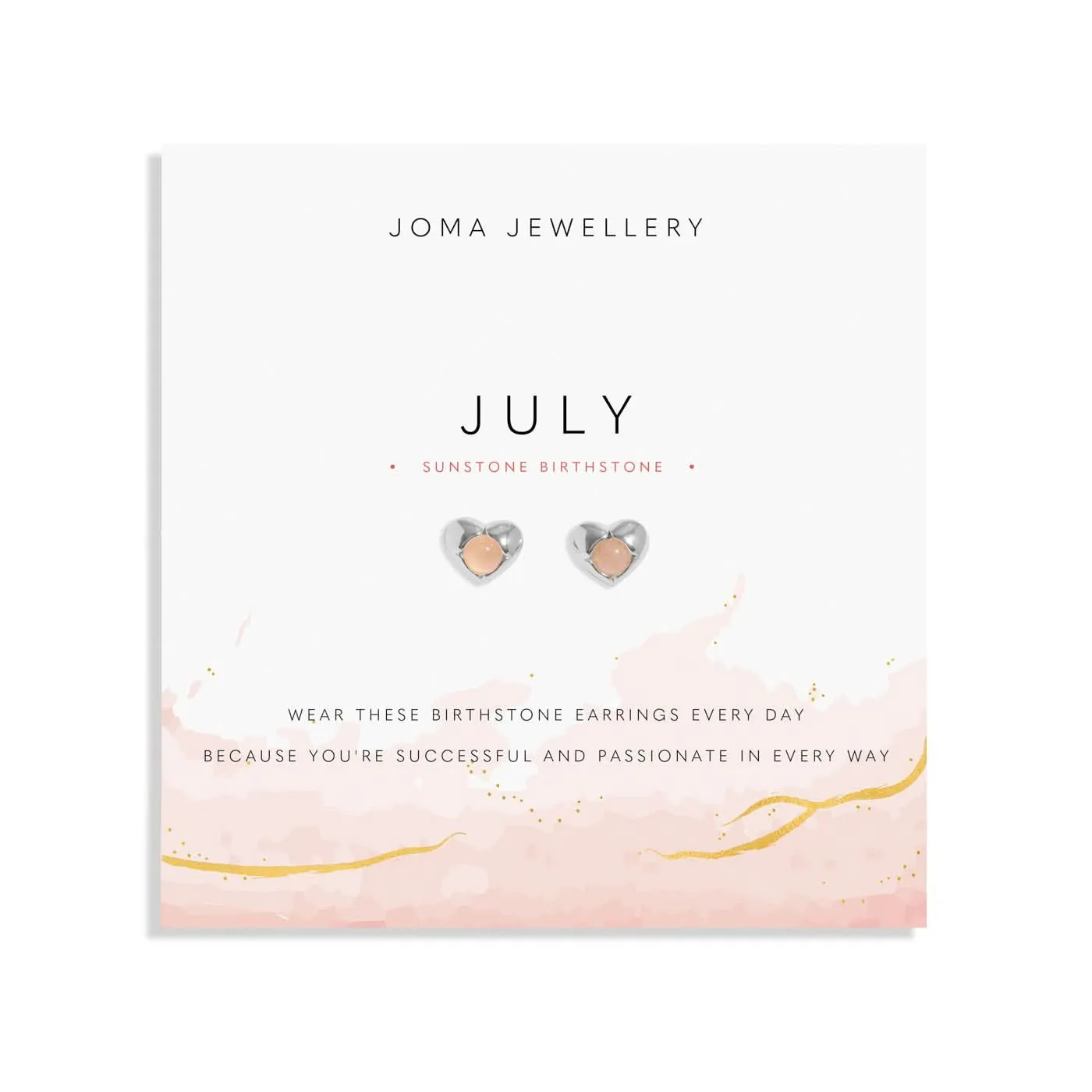 Birthstone July Sunstone Silver Plated Earrings 8393
