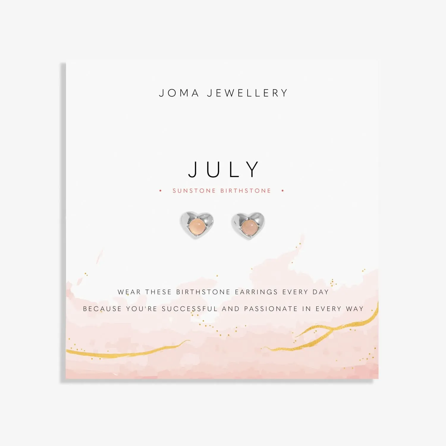 Birthstone July Sunstone Silver Plated Earrings 8393