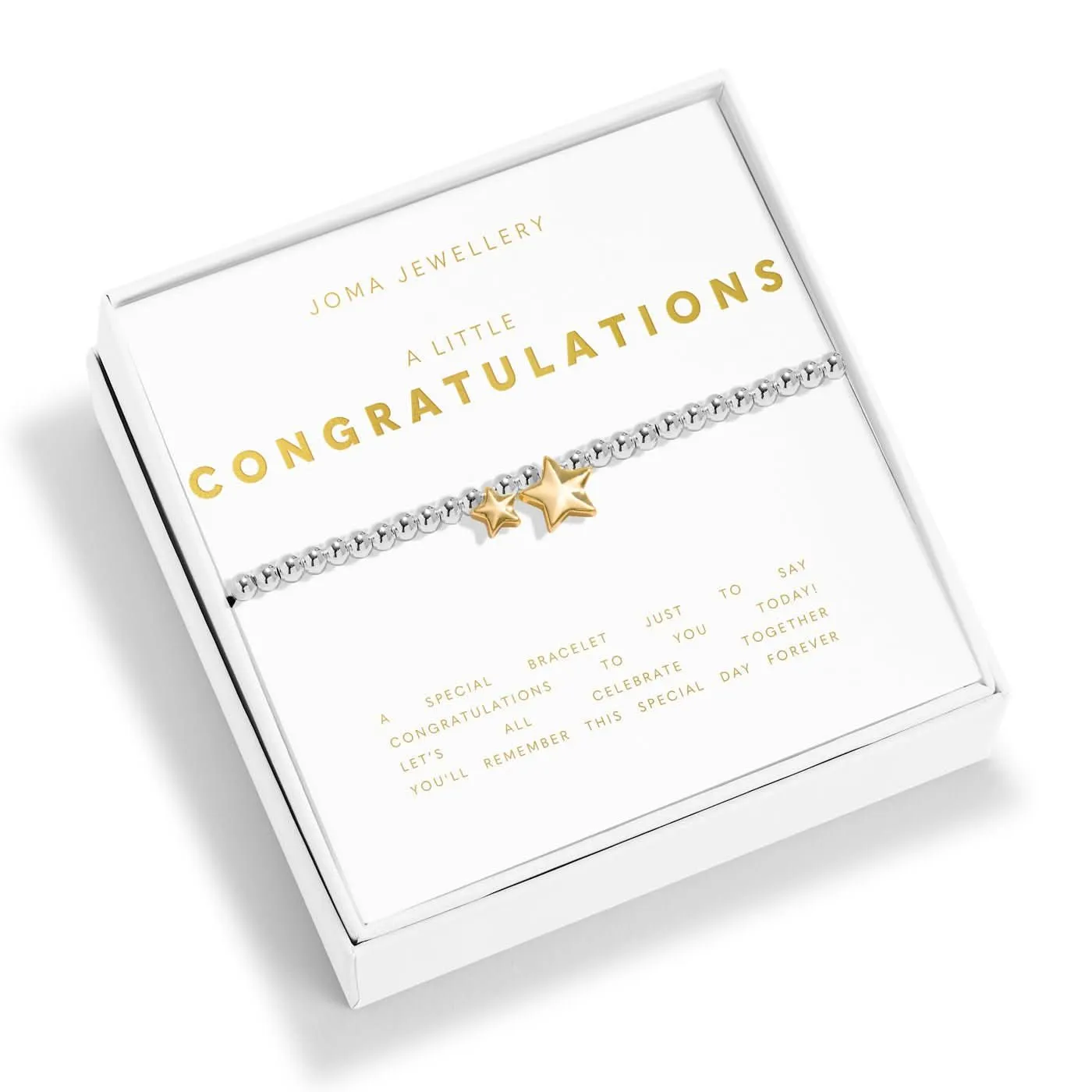 Boxed A Little Congratulations Silver & Gold Plated Bracelet 8192
