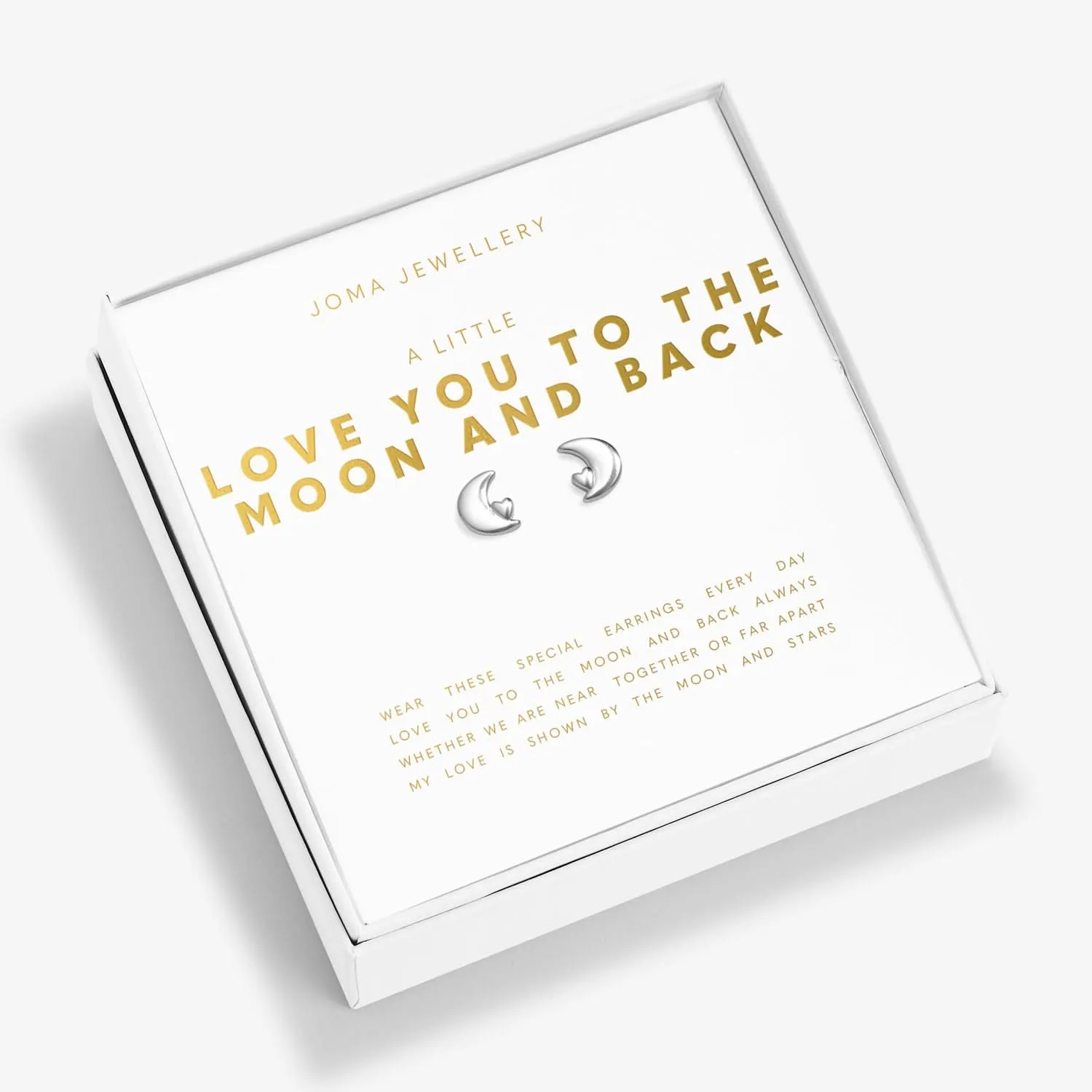 Boxed A Little Love You To the Moon Silver Plated Earrings 8205