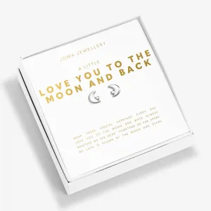 Boxed A Little Love You To the Moon Silver Plated Earrings 8205