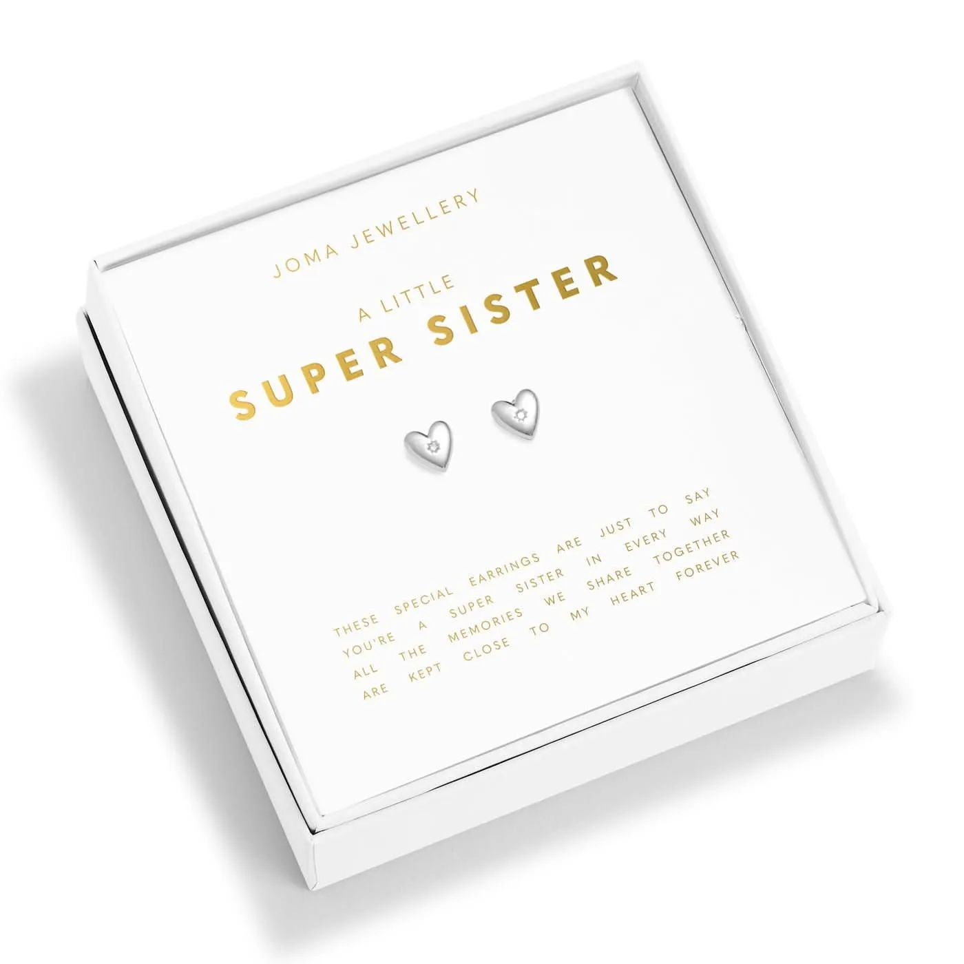 Boxed A Little Super Sister Silver Plated Earrings 8200