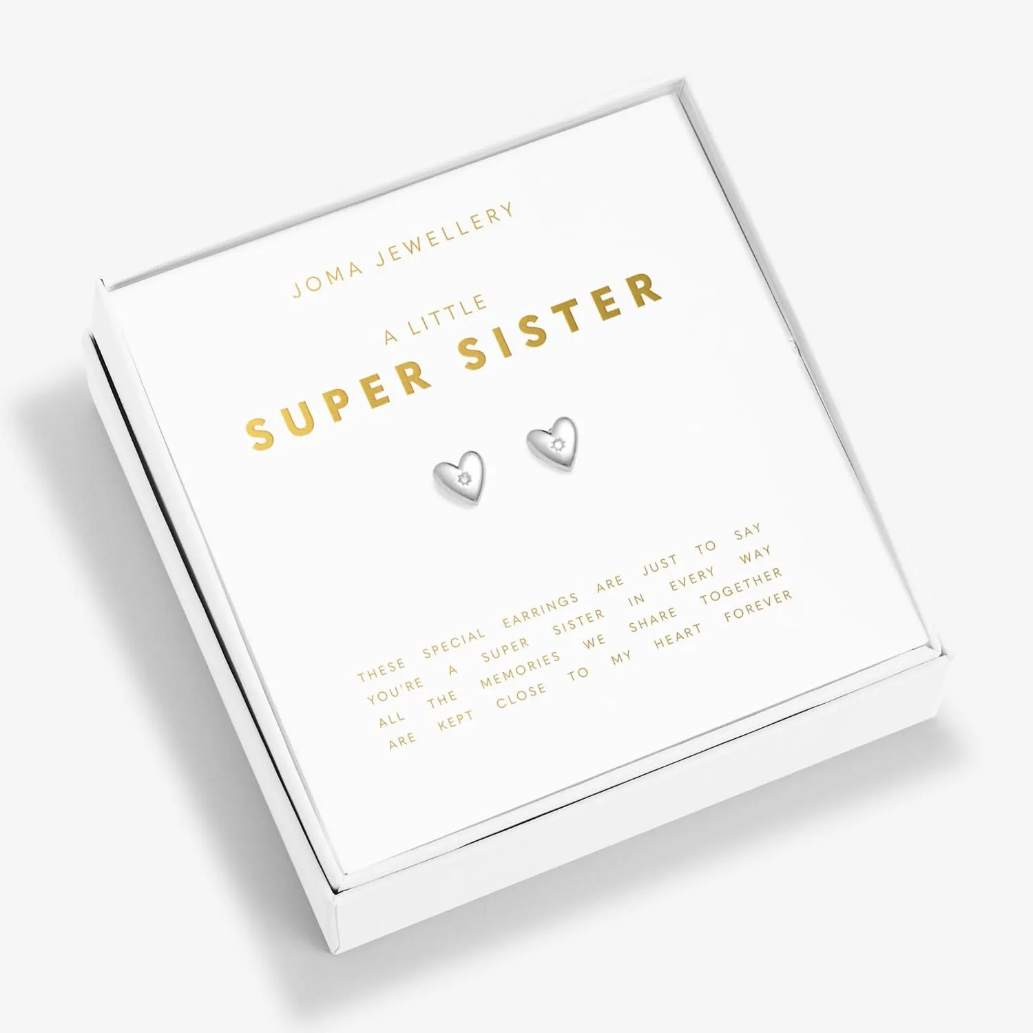 Boxed A Little Super Sister Silver Plated Earrings 8200
