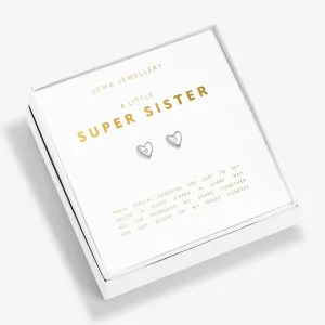 Boxed A Little Super Sister Silver Plated Earrings 8200