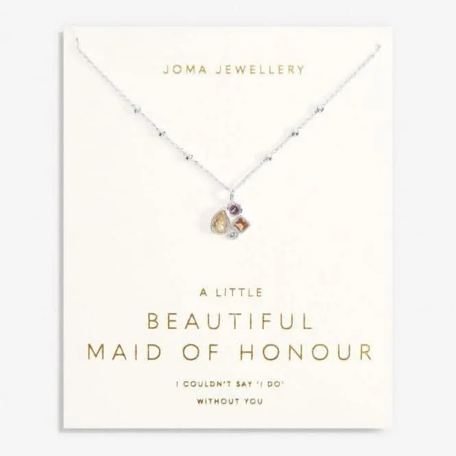 Bridal A Little Maid Of Honour Silver Plated 46cm   5cm Necklace 7029
