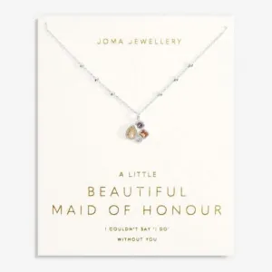 Bridal A Little Maid Of Honour Silver Plated 46cm   5cm Necklace 7029