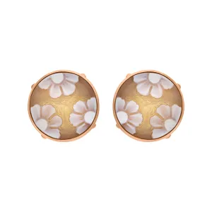 Cameo Italy Rose Gold Plated Sterling Silver Flower Ring D