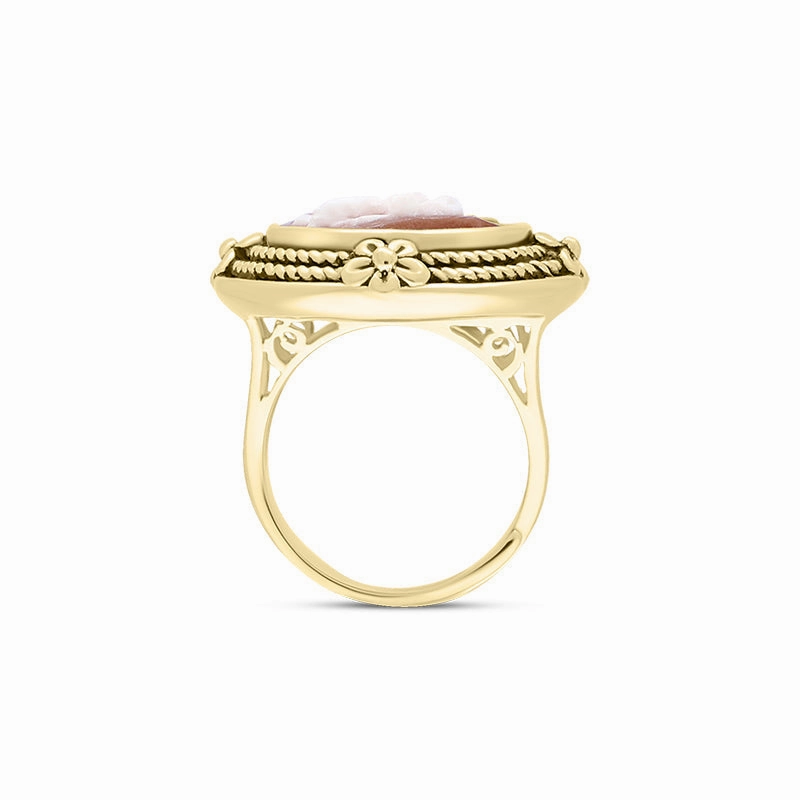Cameo Italy Yellow Gold Plated Sterling Silver Round Dragonfly Ring D