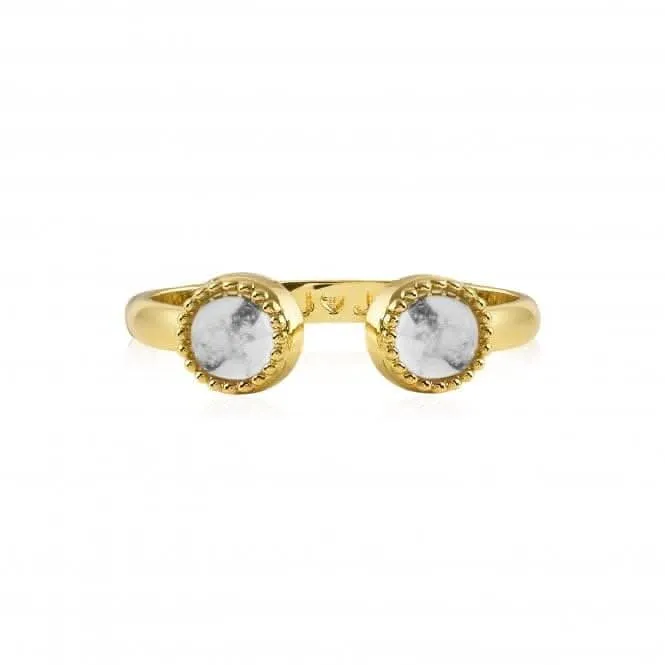 Capri Howlite Ring Gold Ring 4498