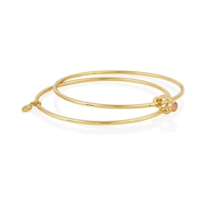 Capri Rose Quartz Gold 6cm Inside Diameter Bangle 4494