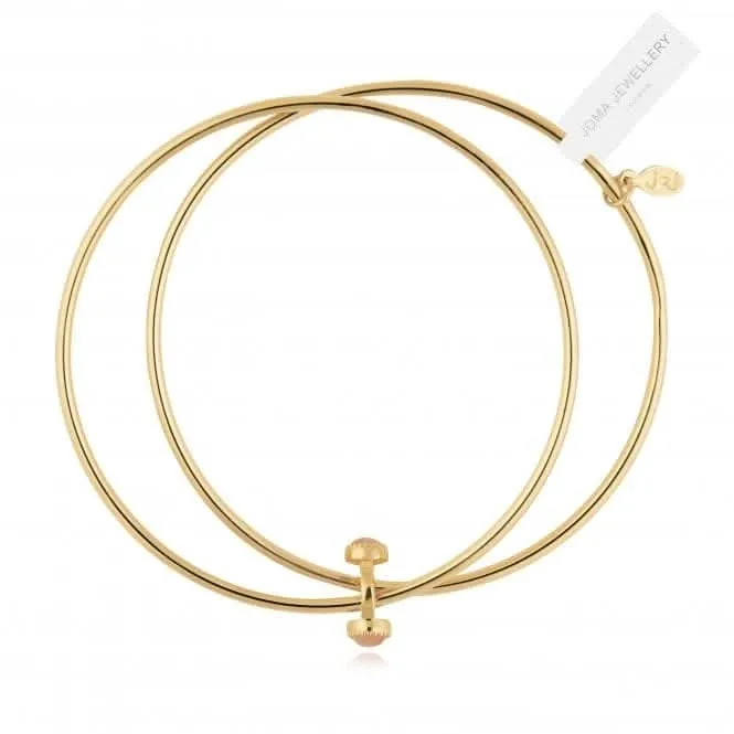 Capri Rose Quartz Gold 6cm Inside Diameter Bangle 4494