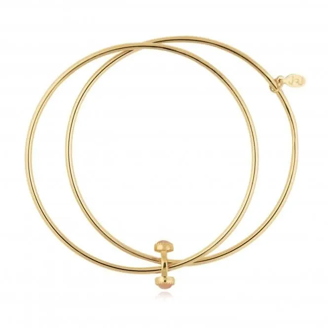 Capri Rose Quartz Gold 6cm Inside Diameter Bangle 4494
