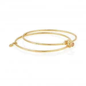 Capri Rose Quartz Gold 6cm Inside Diameter Bangle 4494