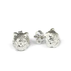 Cat Fever Sterling Silver Persian Muzzle Earrings D