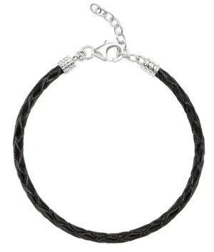Chamilia Bracelet Leather Ebony Braided