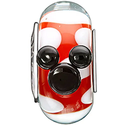 Chamilia Charm Red White And Minnie Murano Glass