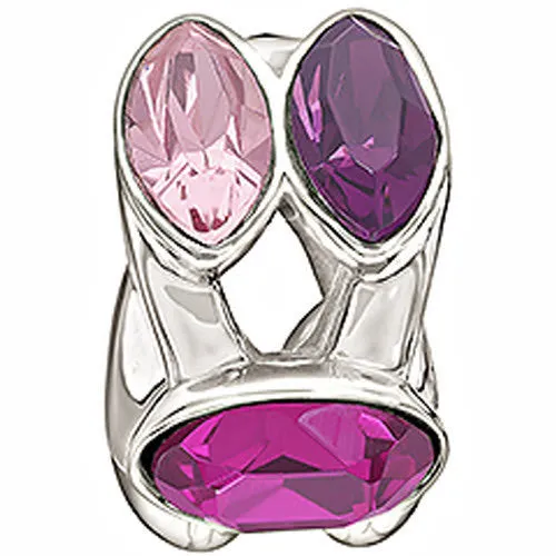 Chamilia Charm Splendid Marquis Pink And Purple Crystal Silver