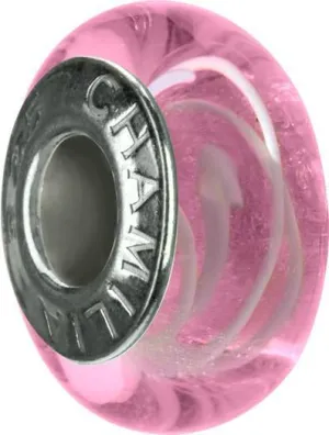 Chamilia Sterling Silver Pink Swirl Murano Glass Charm D