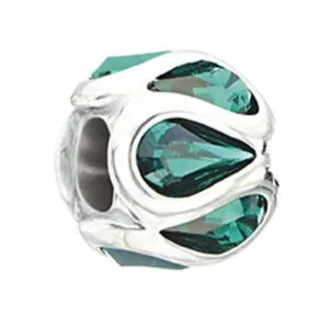 Chamilia Sterling Silver Swarovski Crystal Emerald Embrace Charm D