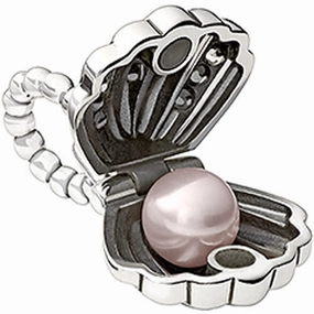 Chamilia Charm Disney Ariels Shell Pink Swarovski Silver