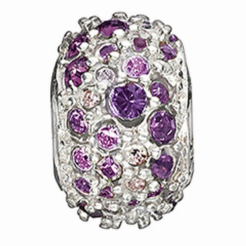 Chamilia Charm Jeweled Kaleidoscope Purple Swarovski Silver