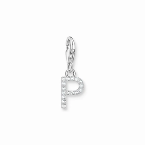 Charm Pendant letter P silver