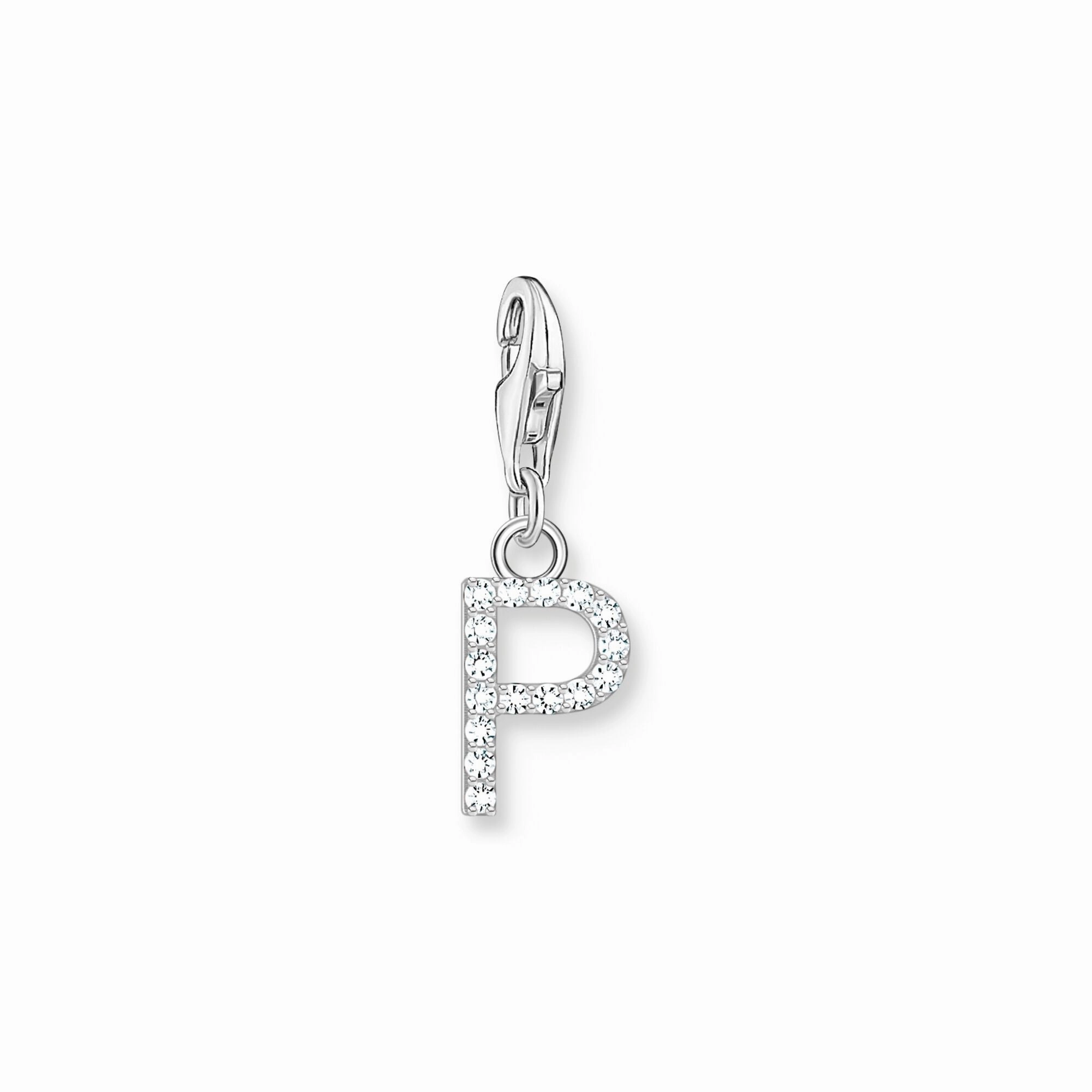 Charm Pendant letter P silver