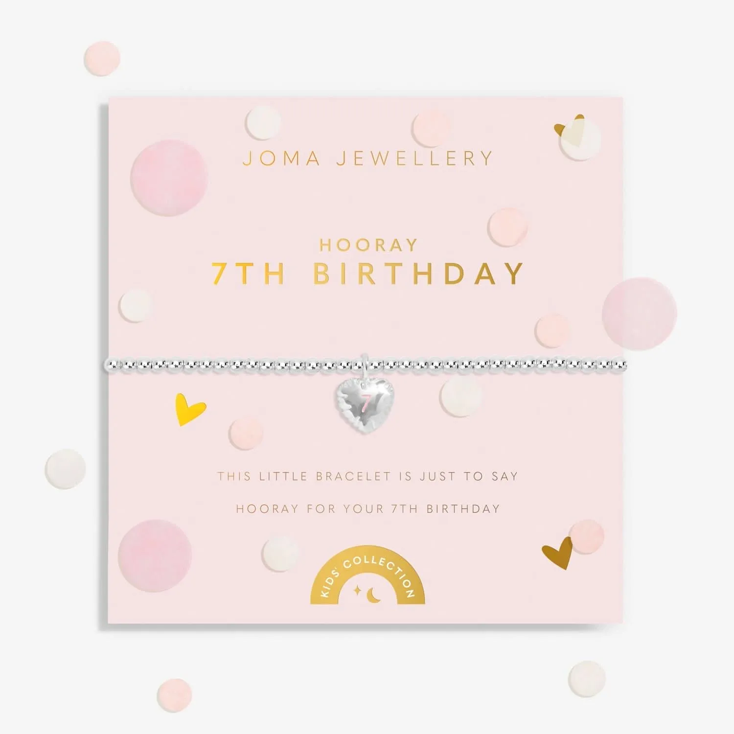 Children's Confetti A Little 7th Birthday Silver Plated Bracelet C833