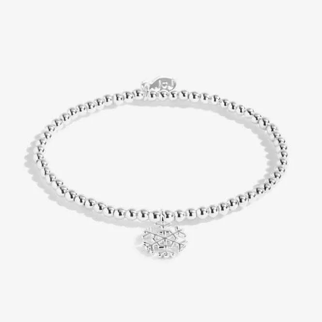 Children's Cracker Happy Christmas Silver 15.5cm Stretch Bracelet C550