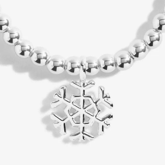 Children's Cracker Happy Christmas Silver 15.5cm Stretch Bracelet C550