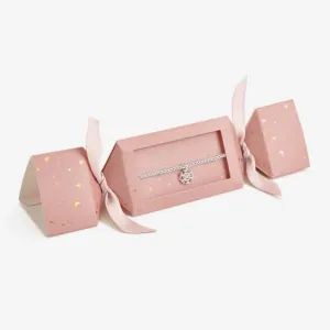 Children's Cracker Happy Christmas Silver 15.5cm Stretch Bracelet C550