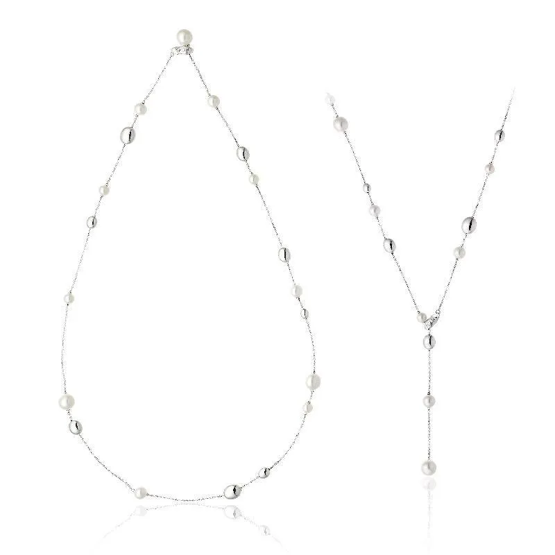 Chimento Armillas Acqua 18ct White Gold Pearl Diamond Necklace